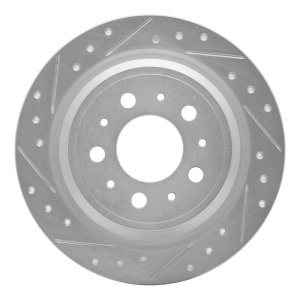 Volvo S70 Brake Rotor (1) - Rear Left - R1 Concepts - Drilled & Slotted - Silver - `98-`00